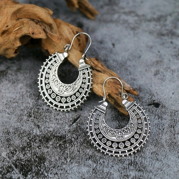 3 for $35/Geometric Hollow Out Dangle Earrings Vintage Jewelry - Picture 3 of 3